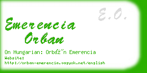 emerencia orban business card